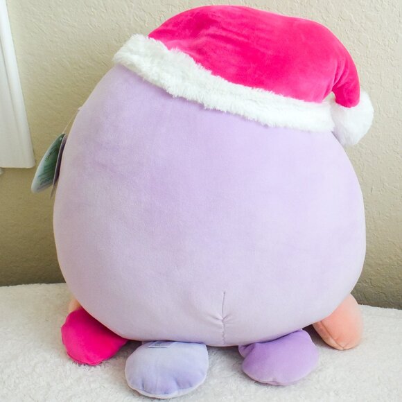 *Squishmallows* LARGE 2023 - Purple Octopus "Beula" with Santa Hat - 15"! - NEW! - Picture 4 of 5